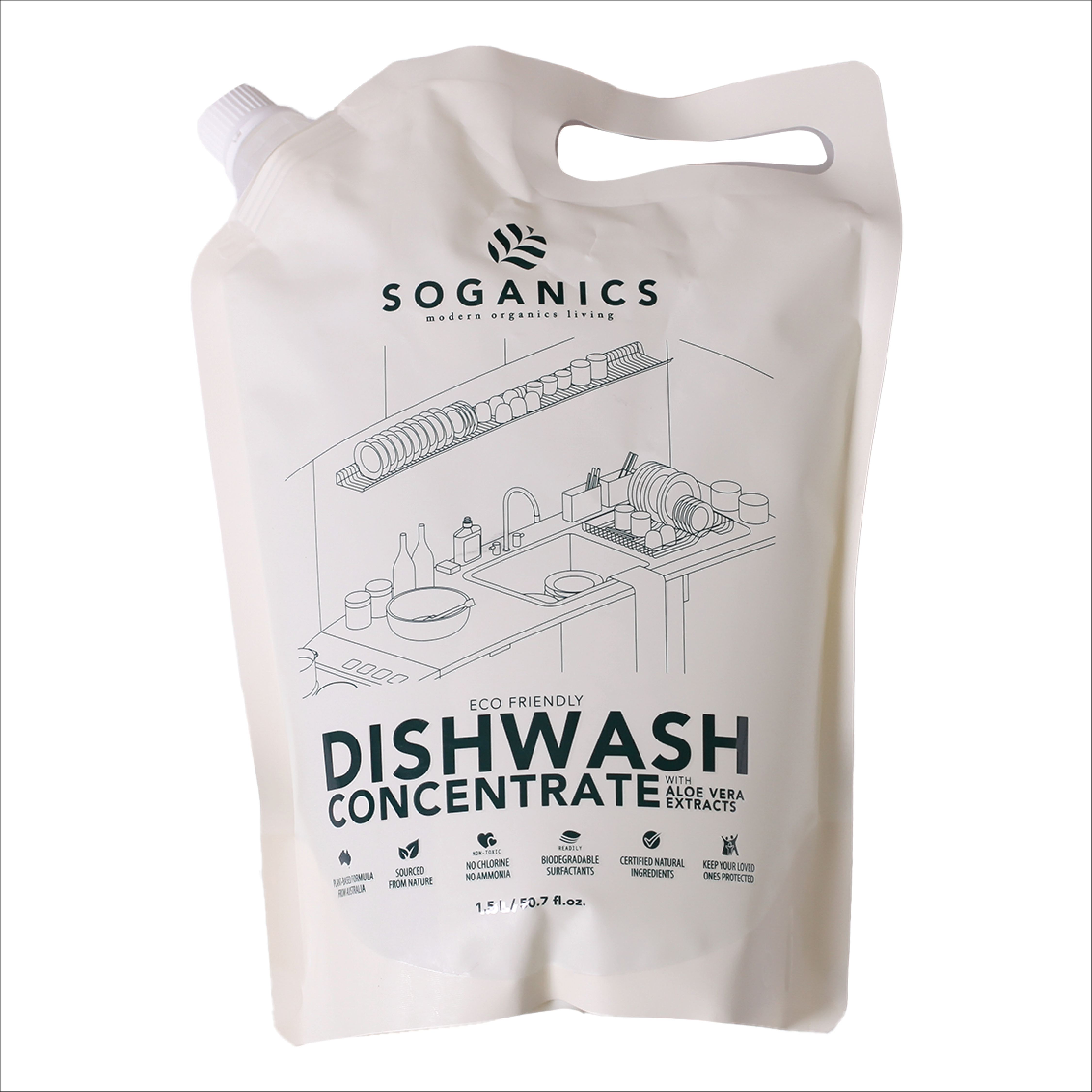SOGANICS Dishwash Liquid Refill 1.5L